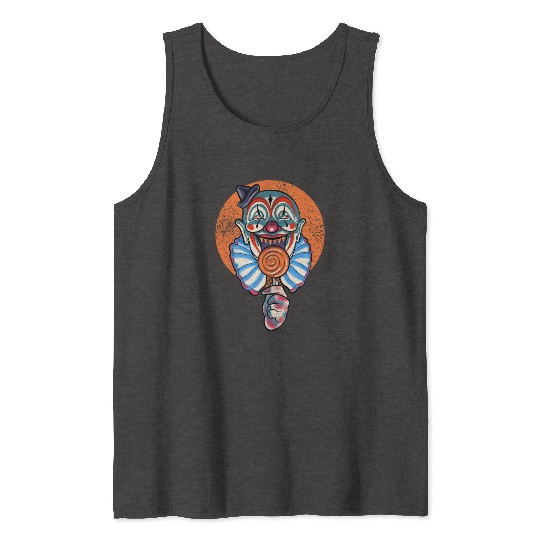 Horror Candy Corn Clown Tank Tops