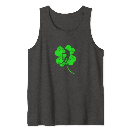 Skiing St. Patrick's day shamrock Tank Tops
