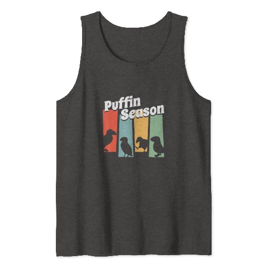 Funny Puffin Season Retro Vintage Puffin Lover Tank Tops