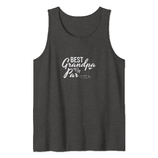Best Grandpa By Par Father's Day Golf Grandad Golf Tank Tops