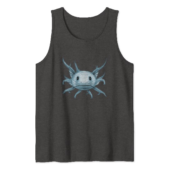 axolotl staring at you - blue version Tank Tops