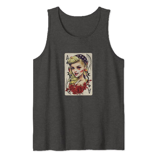 Rockabilly 50s Pin Up Zombie Psychobilly Ace Card Tank Tops