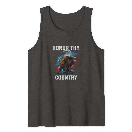 Honor Thy Country American Bald Eagle America USA Tank Tops