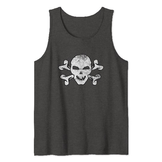 Cracked Skull And Crossbones Tank Tops