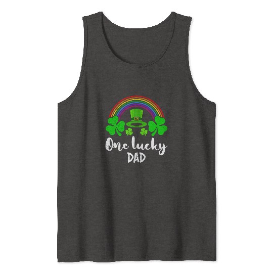 One Lucky Dad St Patrick's Day Papa Tank Tops