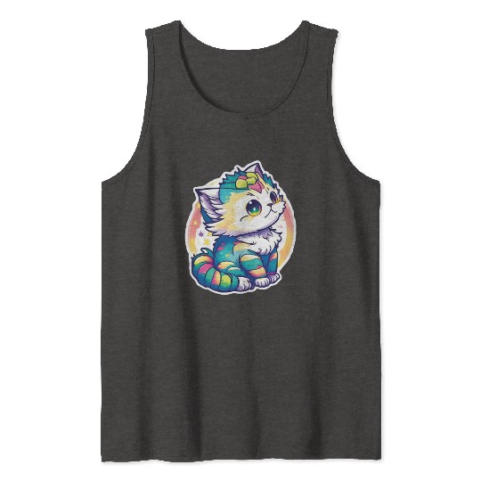 Cute Chibi Kitten Tank Tops