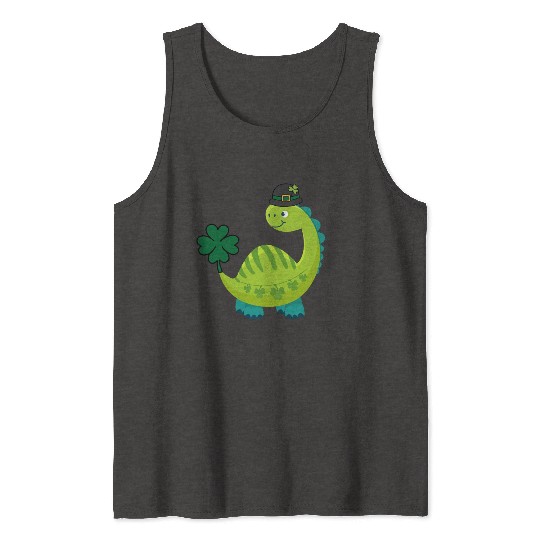Kids St Patricks Day Boys Girls Kids Brontosaurus Tank Tops