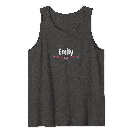 UK Flag Emily England Girl British Birthday Name Tank Tops