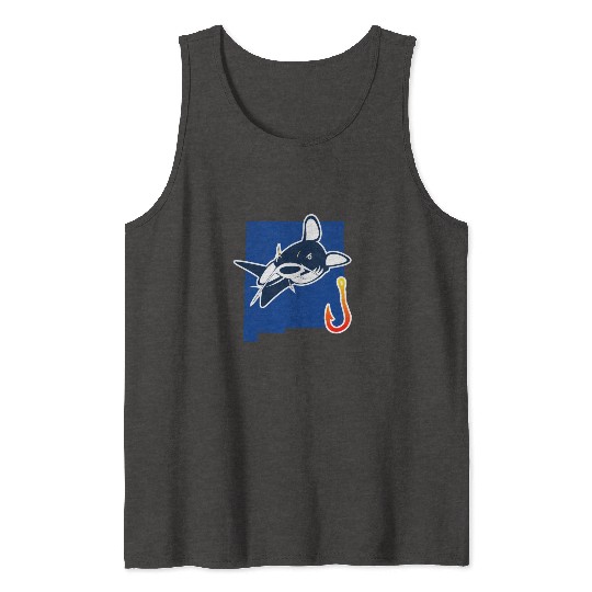 Catfishing Season New Mexico State Flag Fish Rod Tank Tops