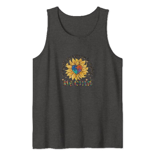 Be Kind Sunflower Autism Awareness Tank Tops
