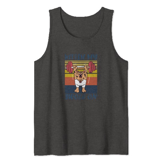 Kitten My Swole On Funny Gym Cat Meme Tank Tops