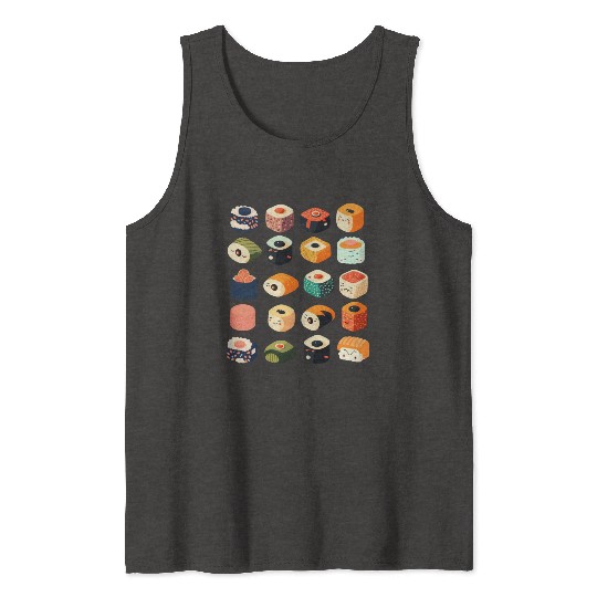 sushi pattern Tank Tops