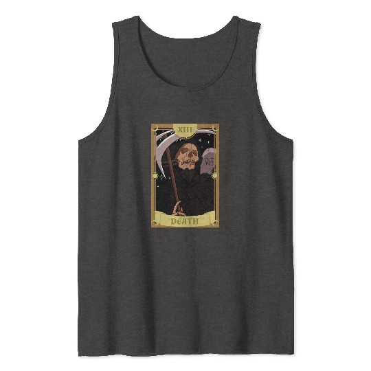 Anime Tarot Card Death Grim Reaper Occult Gothic W Tank Tops