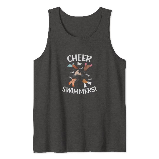 Cheer The Swimmers Clapping Hands Pool Sports Tank Tops