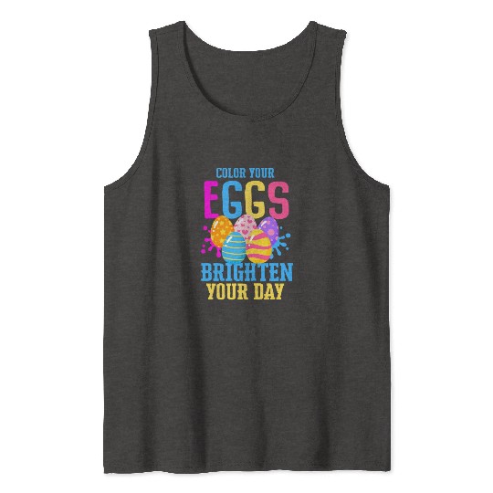 Easter Colorful Egg Dye Rabbit Egg Hunt Tank Tops