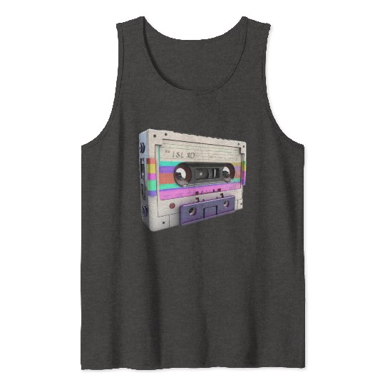 80s Music Cassette Tape : 3D, Neon, 80s songs Tank Tops