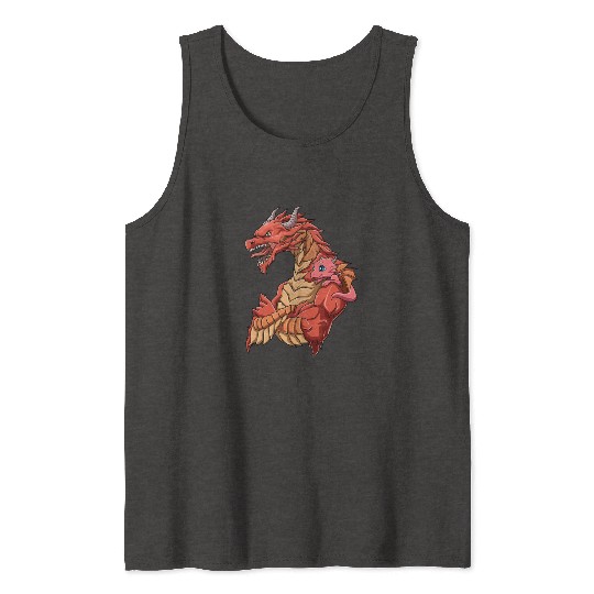 Strong Dragon with Dragon Kid for a Dragon lovers Tank Tops
