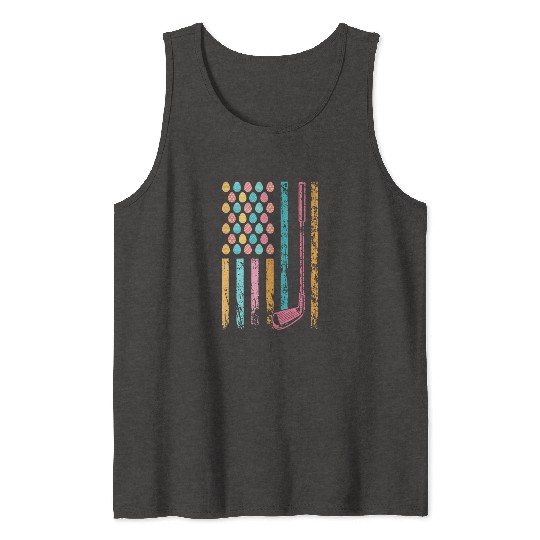 American Sports Flag Easter Egg Decor Golf Club Tank Tops