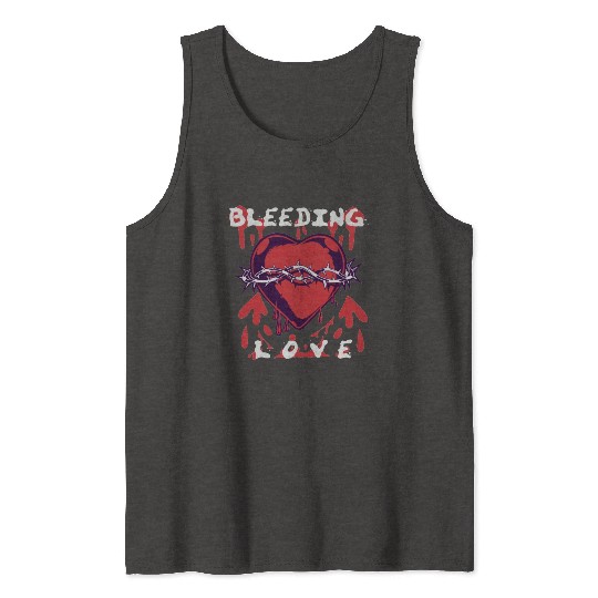 Bleeding love, heart, broken, depressed, dark Tank Tops