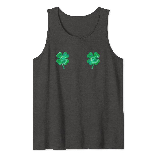 Shamrock Boobs Tie Dye Irish Boobies St Patricks Tank Tops