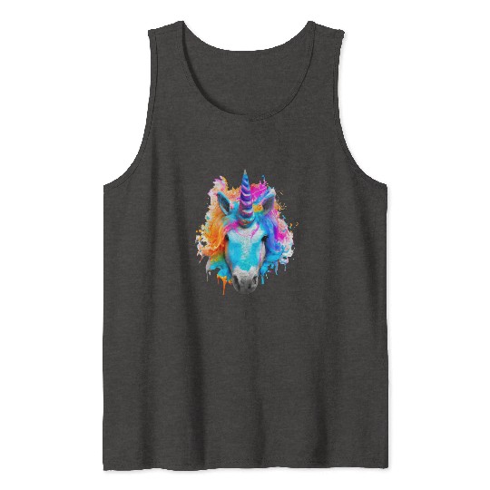 Colourful unicorn Tank Tops