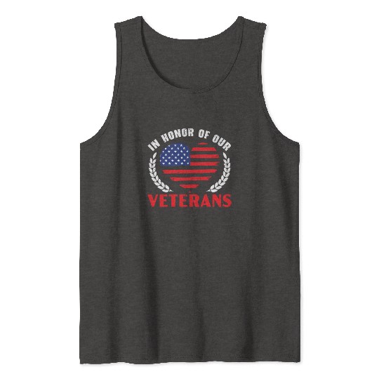 Patriotic Veteran USA Flag American Memorial Day Tank Tops