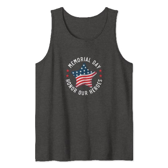 Patriotic Veteran USA Flag American Memorial Day Tank Tops