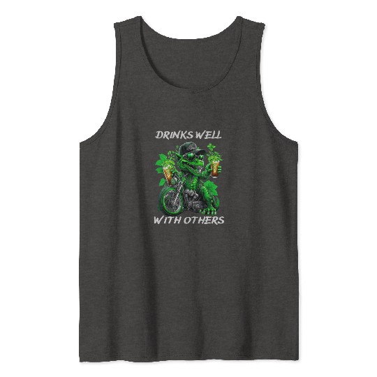 Drinks well with others st patrick's day Dinosaur Tank Tops
