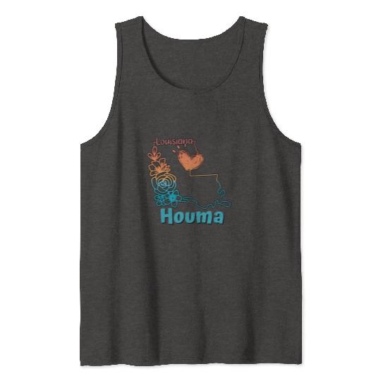 I love my home town Houma Louisiana Tank Tops