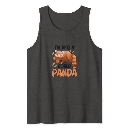 Red Panda Bored Cute Animal Lazy Animal Lover Tank Tops
