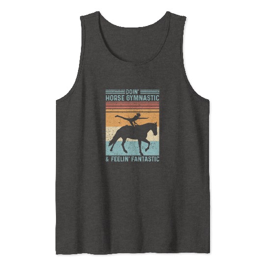 Funny Equestrian Horse Vaulting Retro Tank Tops