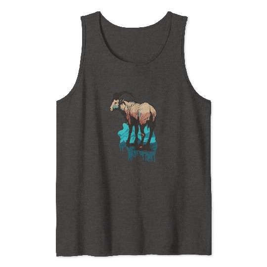 a mountain goat lives in the mountains Tank Tops