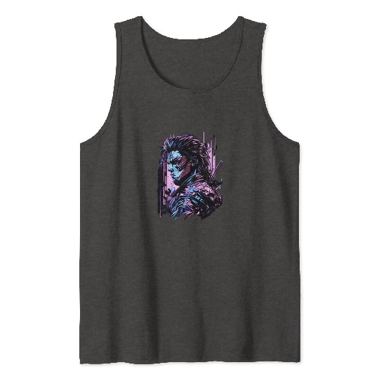 Samurai Warrior Japan Japanese Katana Manga warrio Tank Tops