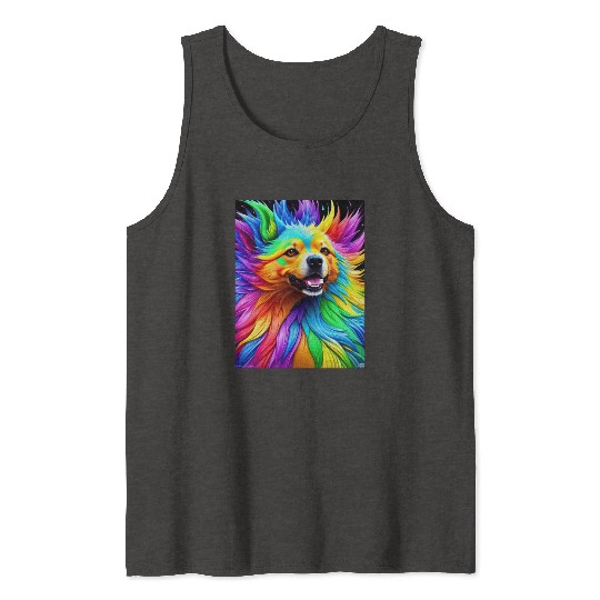 Labrador Retriever with rainbow splashes of colors Tank Tops