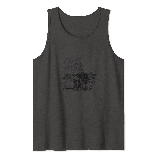 He Is Risen - Black Drawing HD Tank Tops
