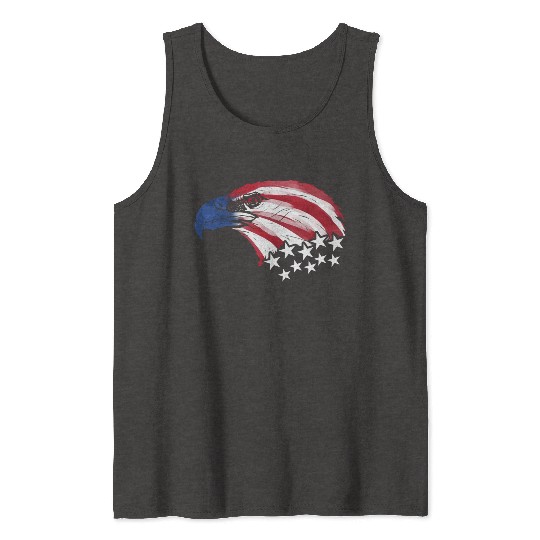 Bald Eagle Us Flag Colors Tank Tops