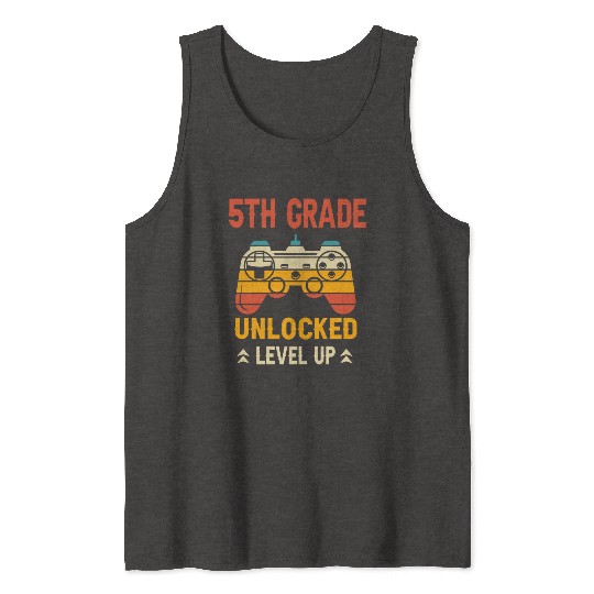 5th Grade Unlocked Level Up Video Gamer Tank Tops