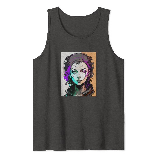 AI ART 01 GAMER GIRL Tank Tops