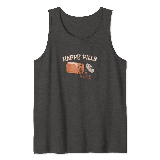 Happy Pills Dachshund Funny Dog Lover Humor Drugs Tank Tops