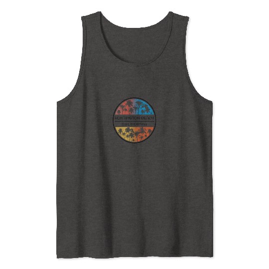 Huntington Beach California Palm Tree Stylish Tank Tops