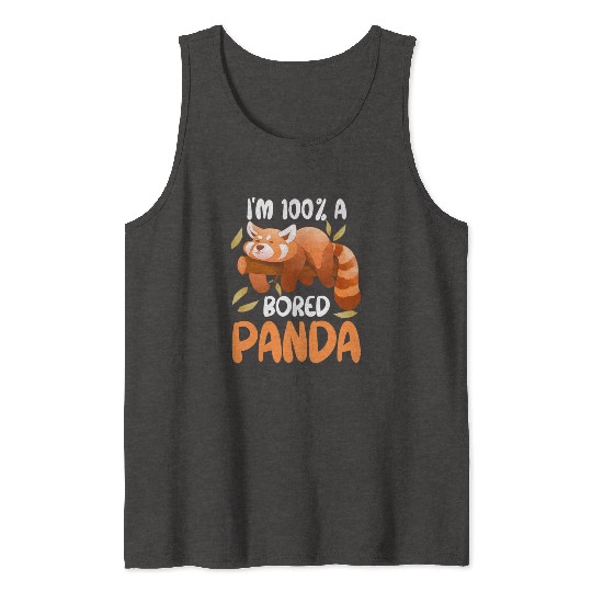 Red Panda Bored Cute Animal Lazy Animal Lover Tank Tops