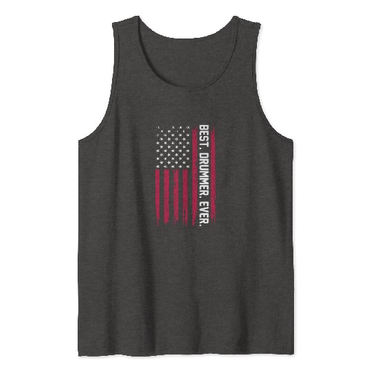 Drummer American Flag Drum Player US Flag Drummer Tank Tops