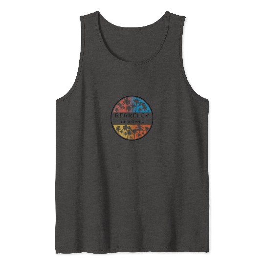 Berkeley California Palm Tree Stylish Vacation Tank Tops
