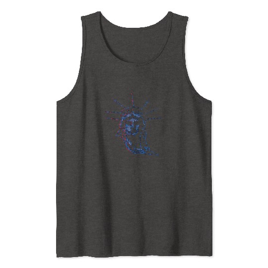 Statue Of Liberty 4th Of July American US Flag Tank Tops