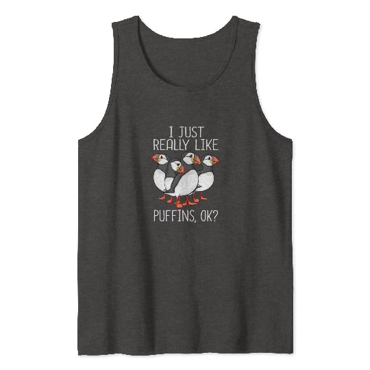 Atlantic Puffin Bird Lover Gift Women Cute Puffin Tank Tops