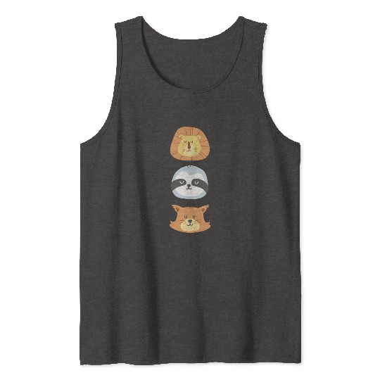 Lion, Sloth and Weasel Tank Tops