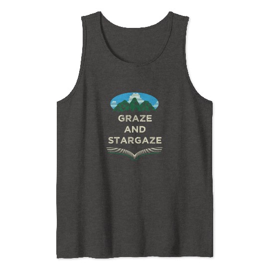 Graze and Stargaze Camping Wildlife Camper Outdoor Tank Tops