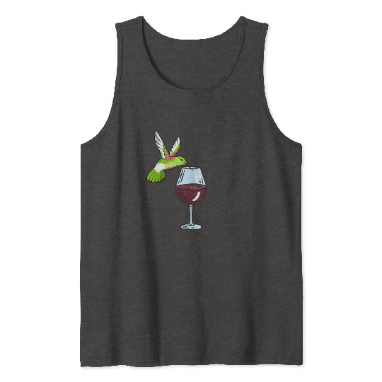 Hummingbird Drinking Wine Birdwatching Hummingbird Tank Tops