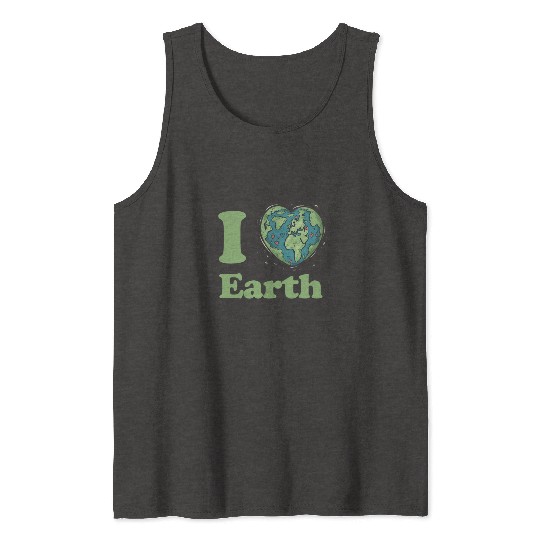 I Love Earth Design. Cute Earth Day Environmental Tank Tops