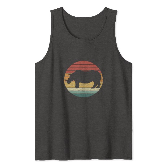 Rhino Lover - Vintage Sunset Rhinoceros Tank Tops